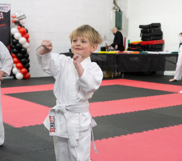 A Little Ninjas student practising at Benefit Martial Arts Academy